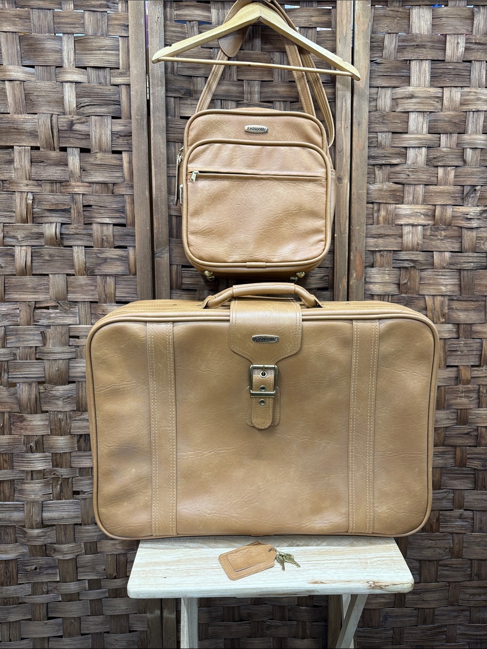 Vintage 1970’s Travel Luggage and Shoulder Bag Set